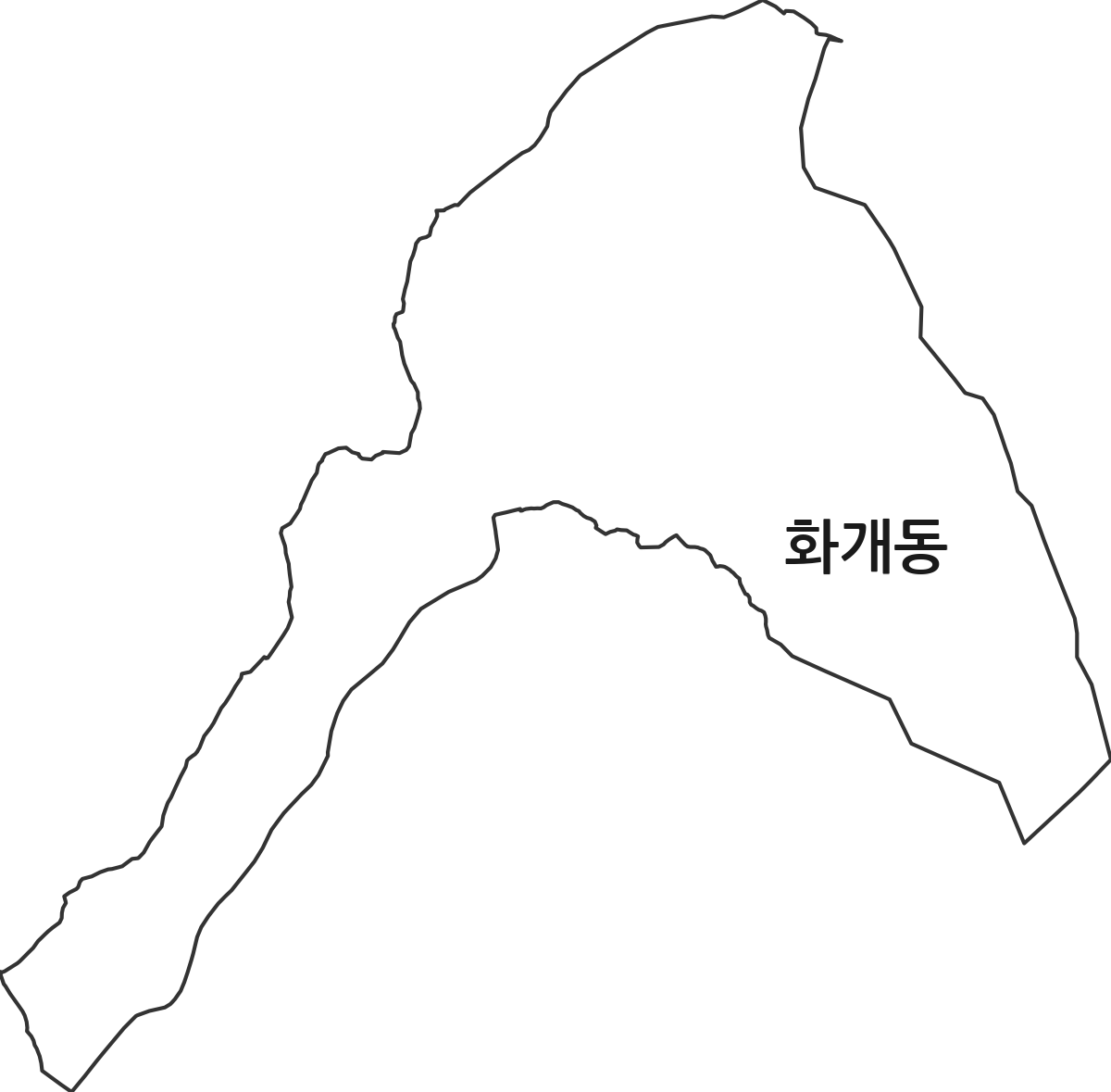경상북도 상주시 화개동 법정동 행정구역 경계 지도