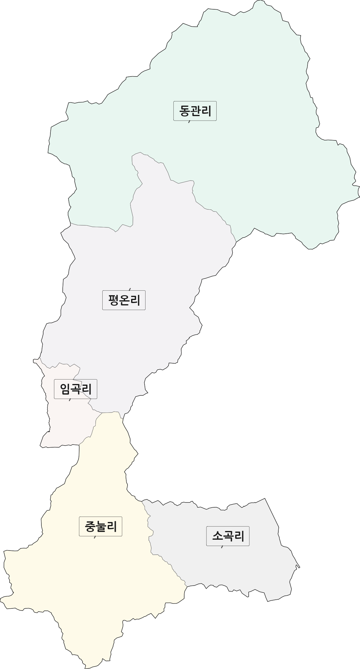 경상북도 상주시 화남면 법정동 리 구분 행정구역 경계 지도