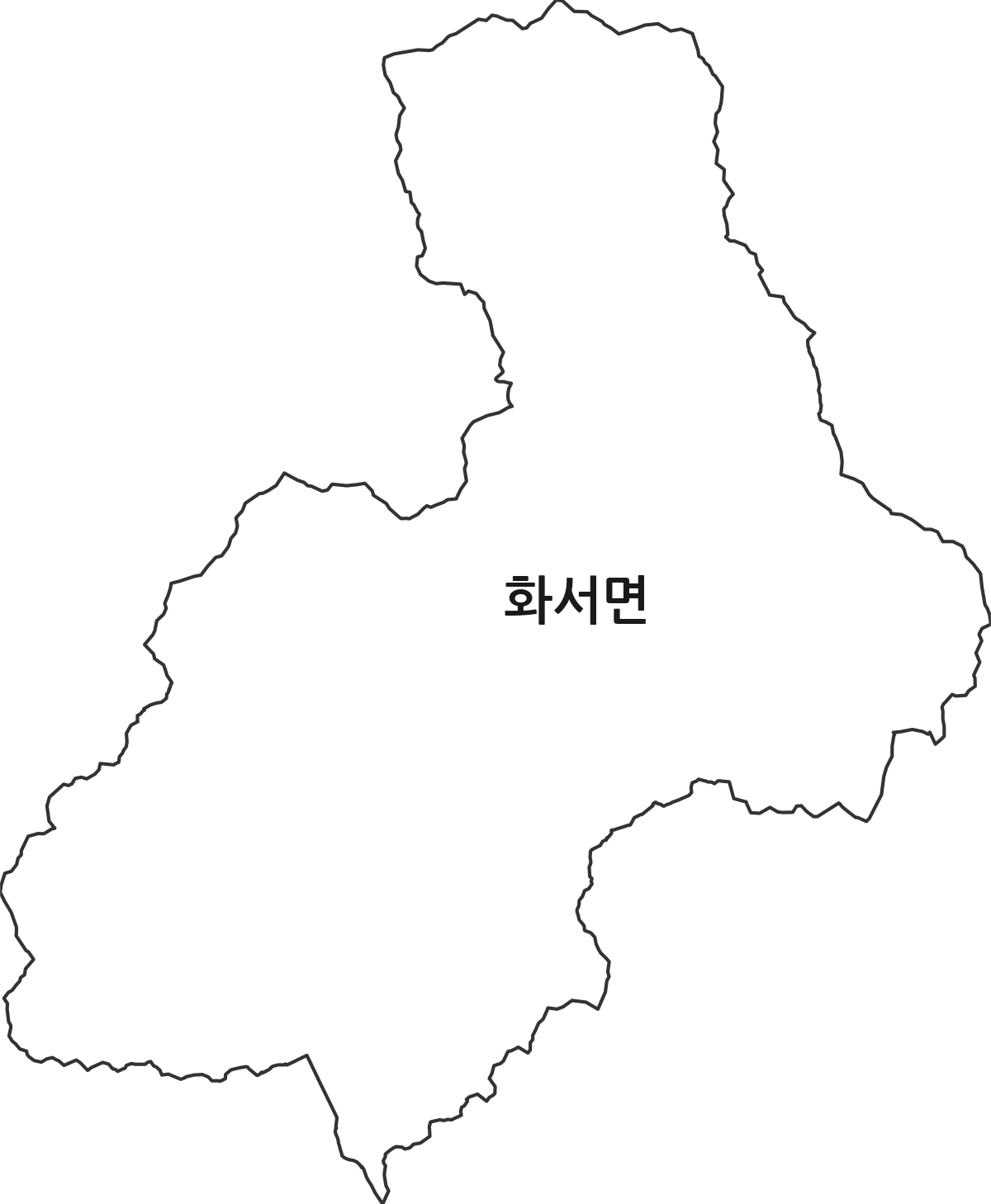 경상북도 상주시 화서면 법정동 행정구역 경계 지도
