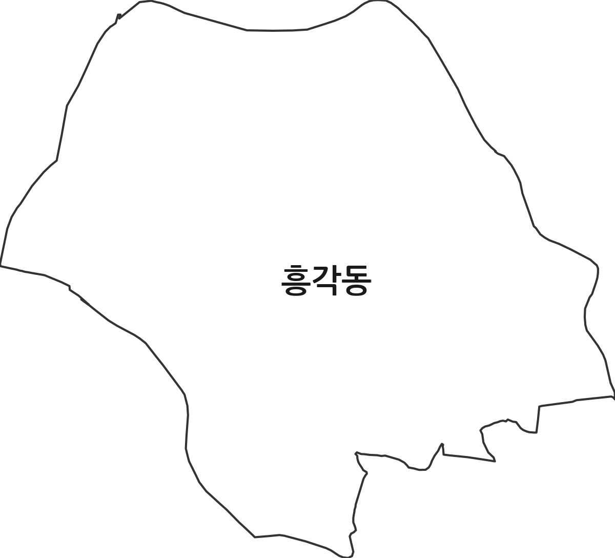 경상북도 상주시 흥각동 법정동 행정구역 경계 지도