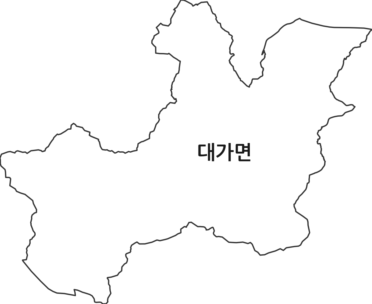 경상북도 성주군 대가면 행정동 행정구역 경계 지도