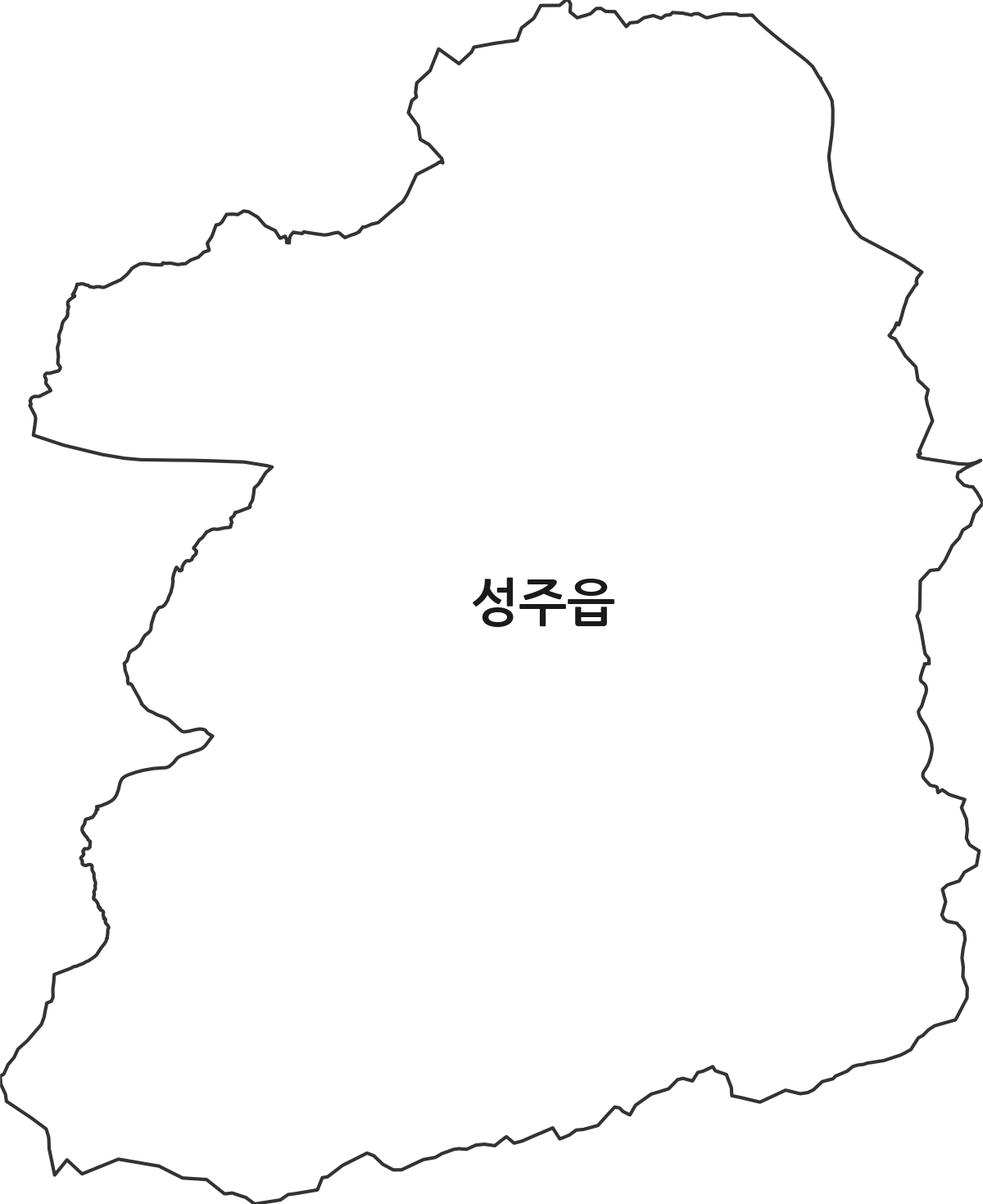 경상북도 성주군 성주읍 행정동 행정구역 경계 지도