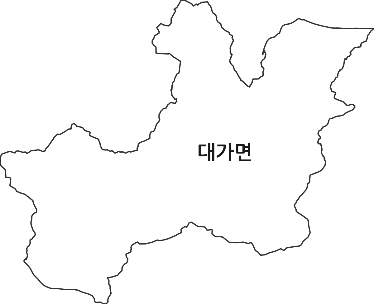 경상북도 성주군 대가면 법정동 행정구역 경계 지도