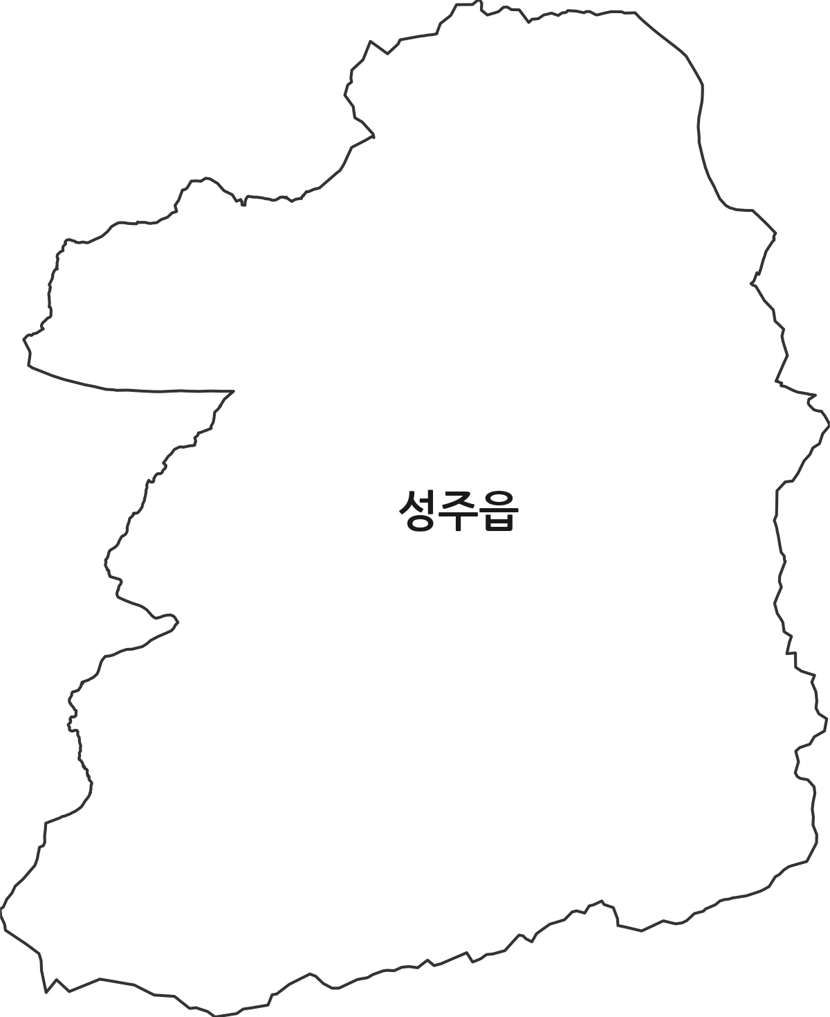 경상북도 성주군 성주읍 법정동 행정구역 경계 지도