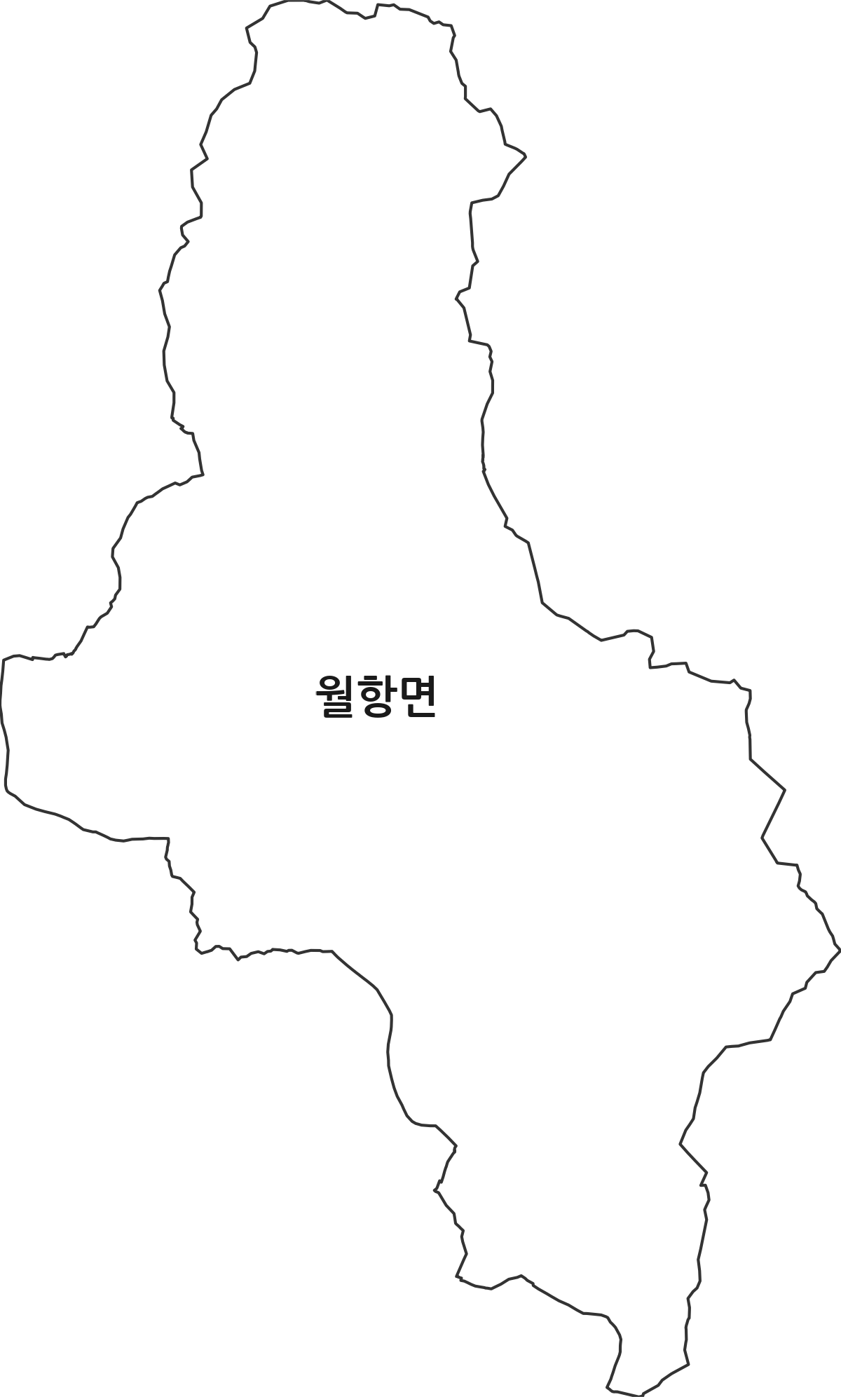 경상북도 성주군 월항면 법정동 행정구역 경계 지도