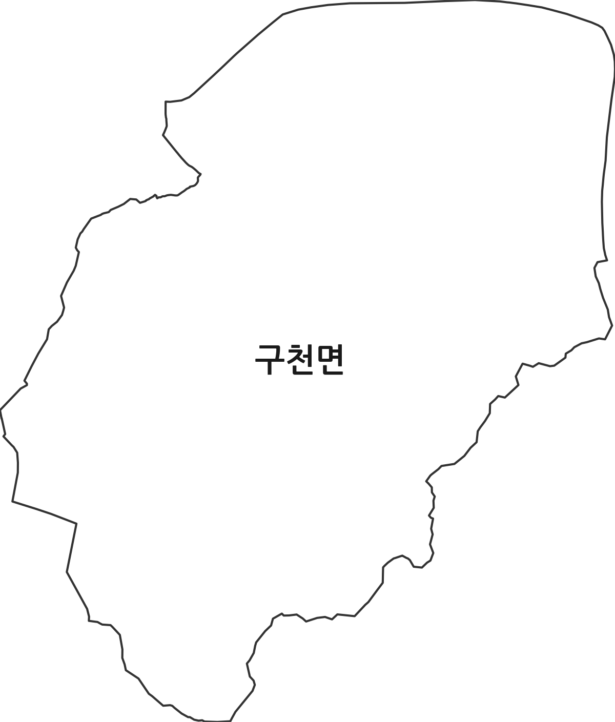 경상북도 의성군 구천면 행정동 행정구역 경계 지도