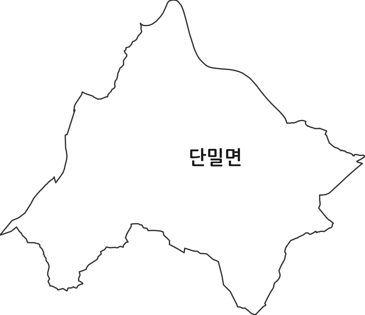 경상북도 의성군 단밀면 행정동 행정구역 경계 지도