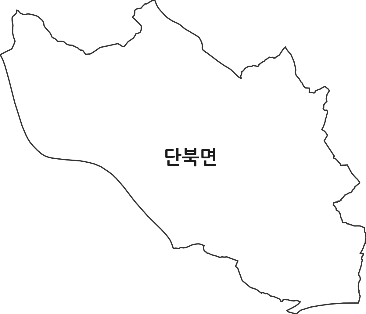 경상북도 의성군 단북면 행정동 행정구역 경계 지도