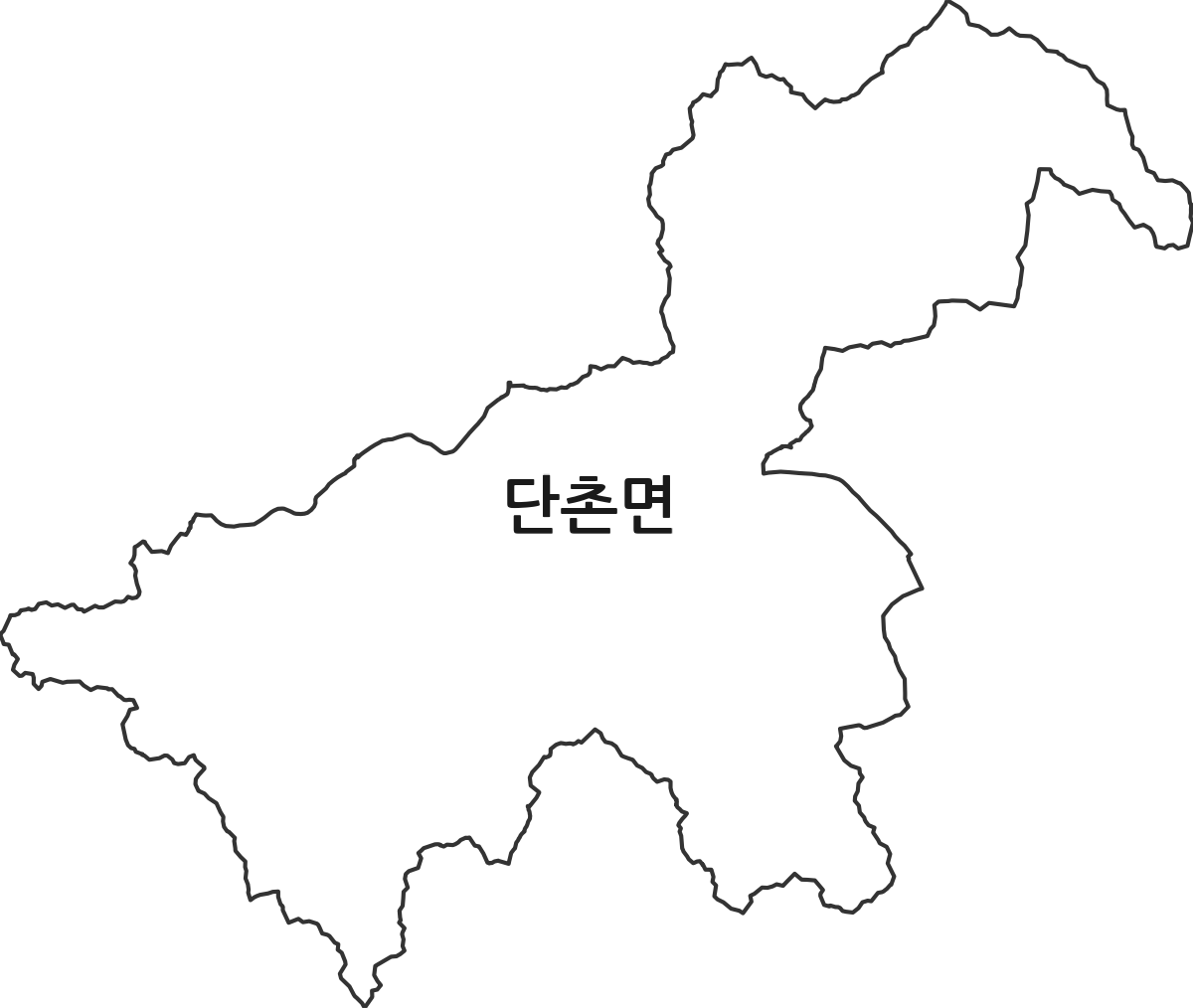 경상북도 의성군 단촌면 행정동 행정구역 경계 지도
