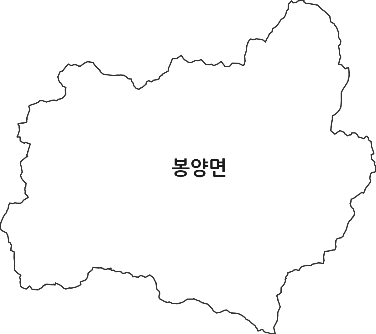 경상북도 의성군 봉양면 행정동 행정구역 경계 지도