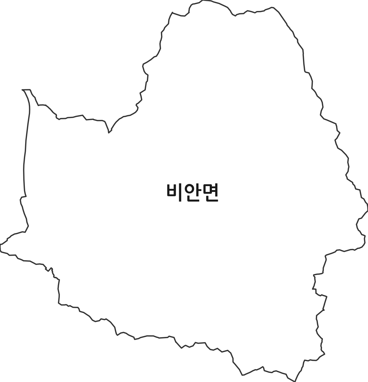 경상북도 의성군 비안면 행정동 행정구역 경계 지도
