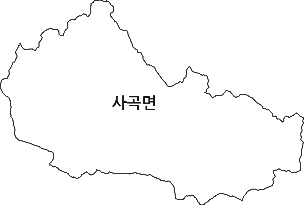 경상북도 의성군 사곡면 행정동 행정구역 경계 지도