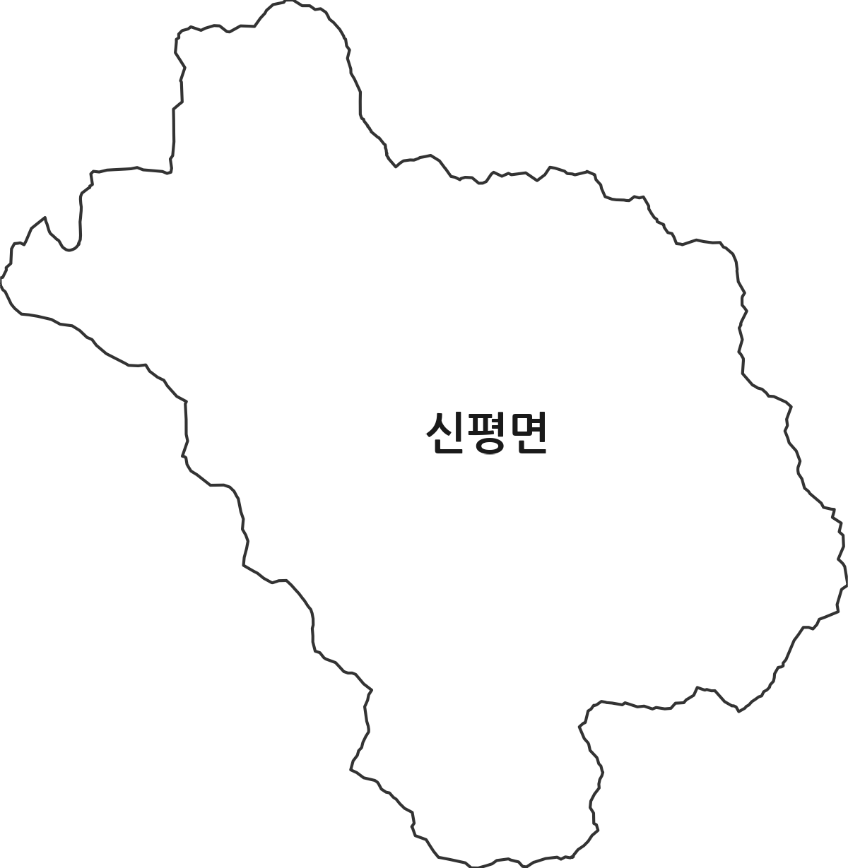 경상북도 의성군 신평면 행정동 행정구역 경계 지도