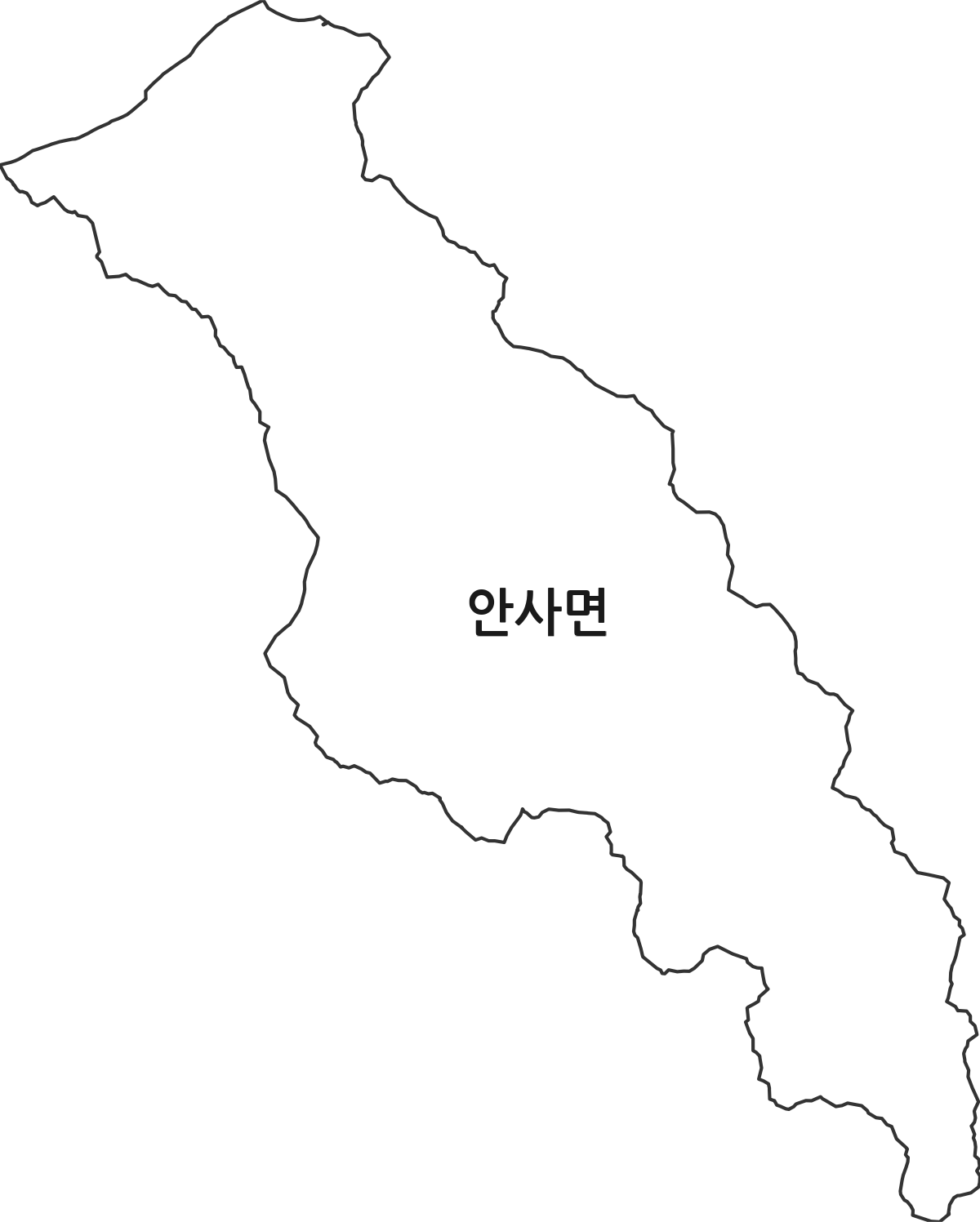 경상북도 의성군 안사면 행정동 행정구역 경계 지도
