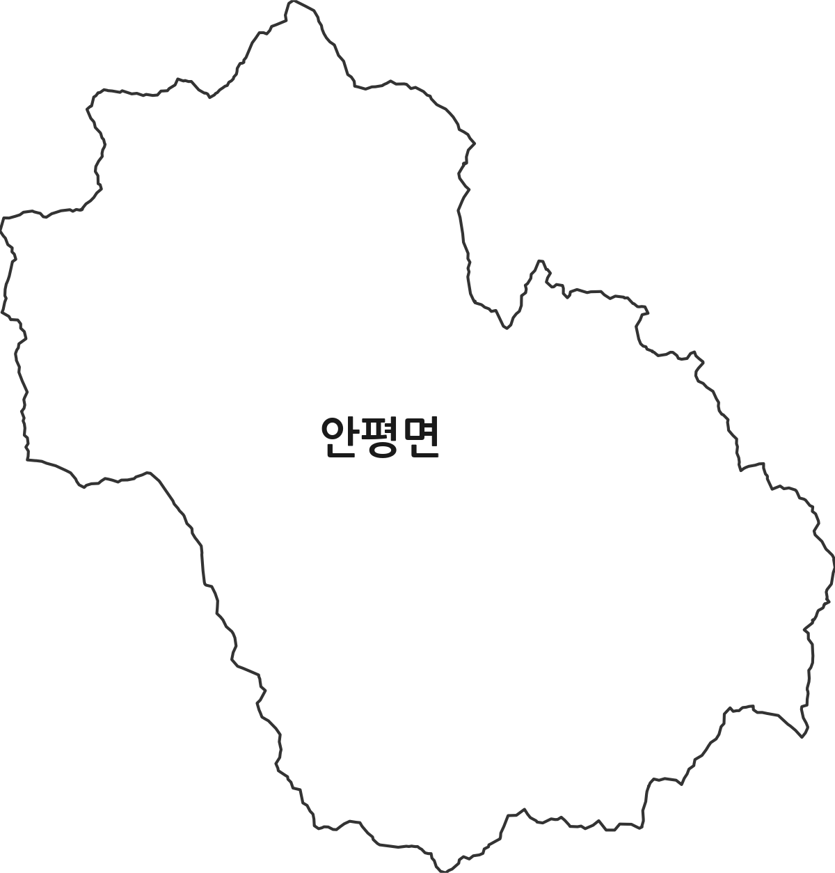 경상북도 의성군 안평면 행정동 행정구역 경계 지도