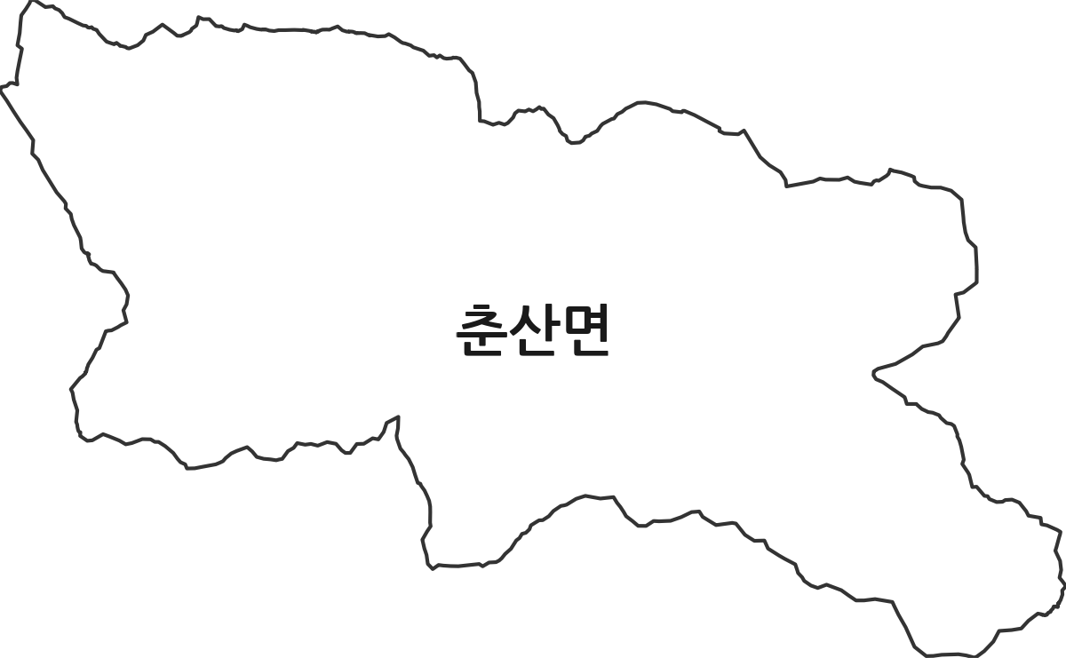 경상북도 의성군 춘산면 행정동 행정구역 경계 지도