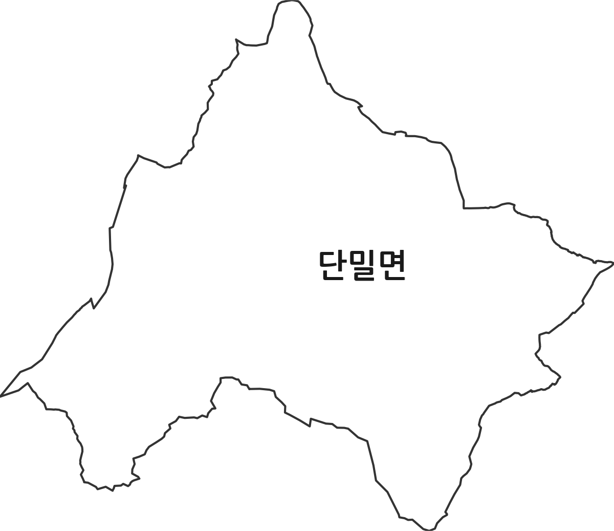 경상북도 의성군 단밀면 법정동 행정구역 경계 지도