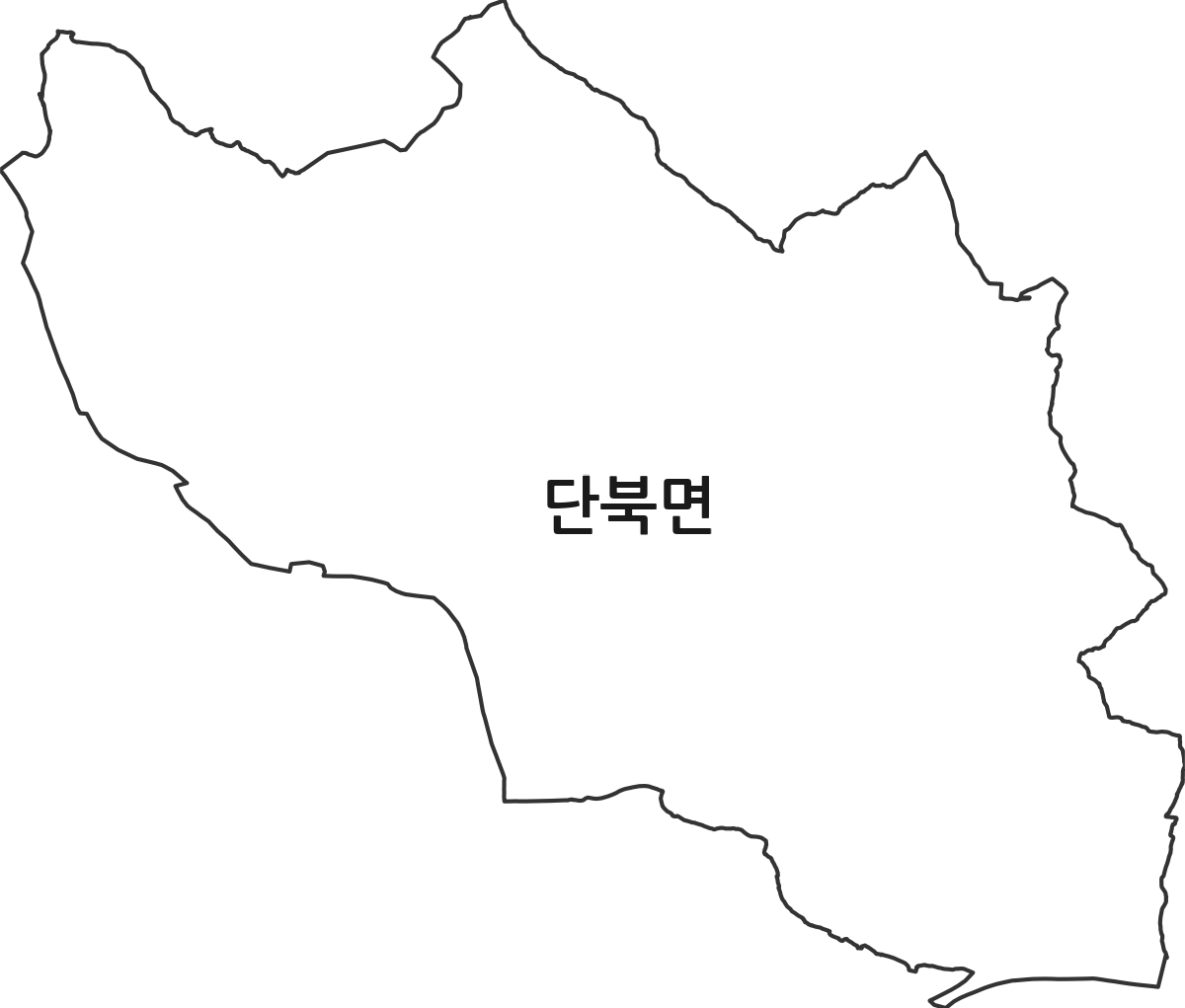 경상북도 의성군 단북면 법정동 행정구역 경계 지도