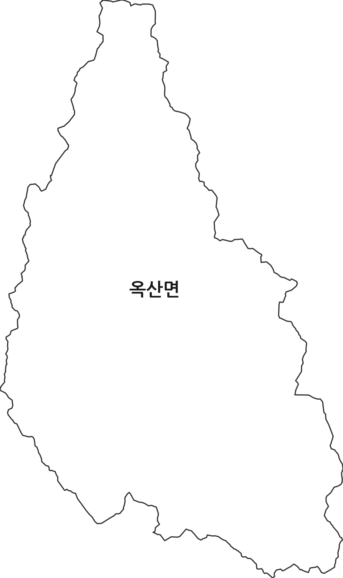 경상북도 의성군 옥산면 법정동 행정구역 경계 지도
