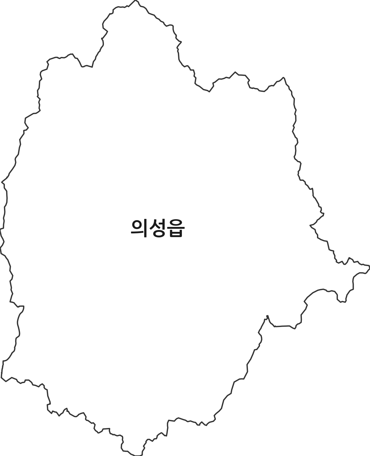 경상북도 의성군 의성읍 법정동 행정구역 경계 지도