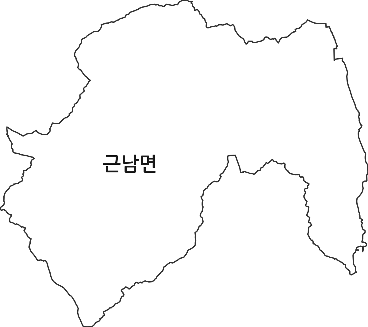 경상북도 울진군 근남면 행정동 행정구역 경계 지도