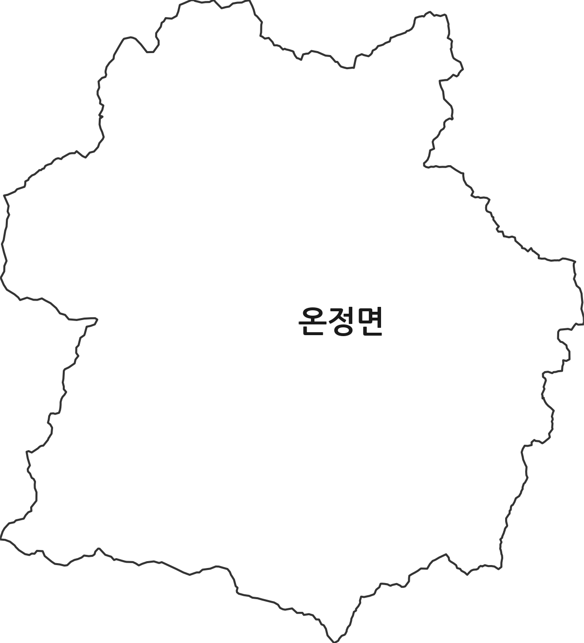 경상북도 울진군 온정면 행정동 행정구역 경계 지도