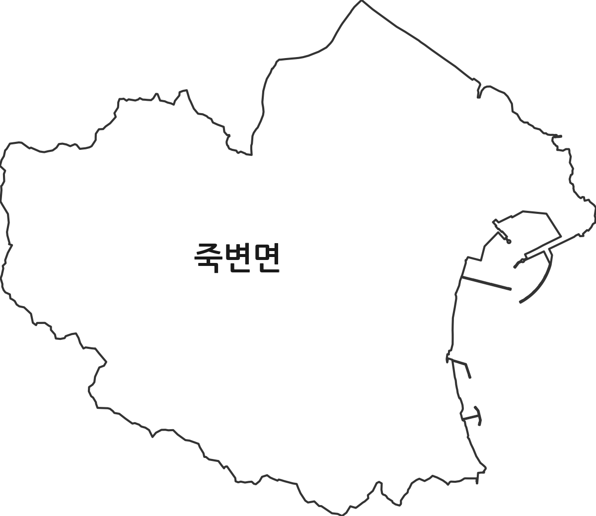 경상북도 울진군 죽변면 행정동 행정구역 경계 지도