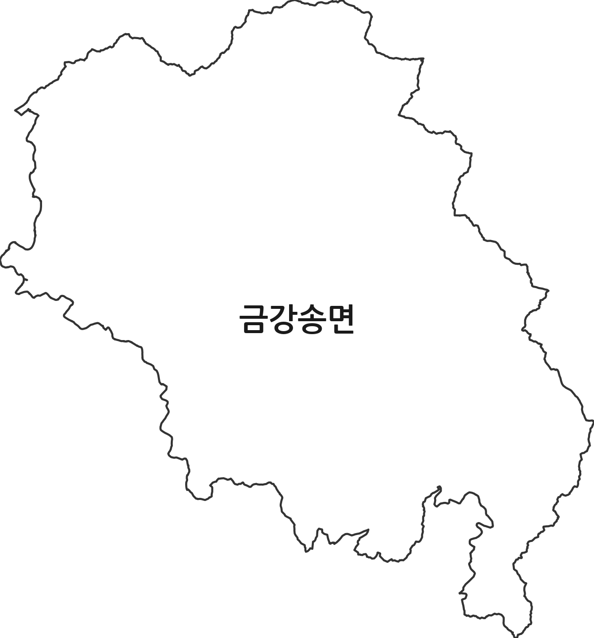 경상북도 울진군 금강송면 법정동 행정구역 경계 지도