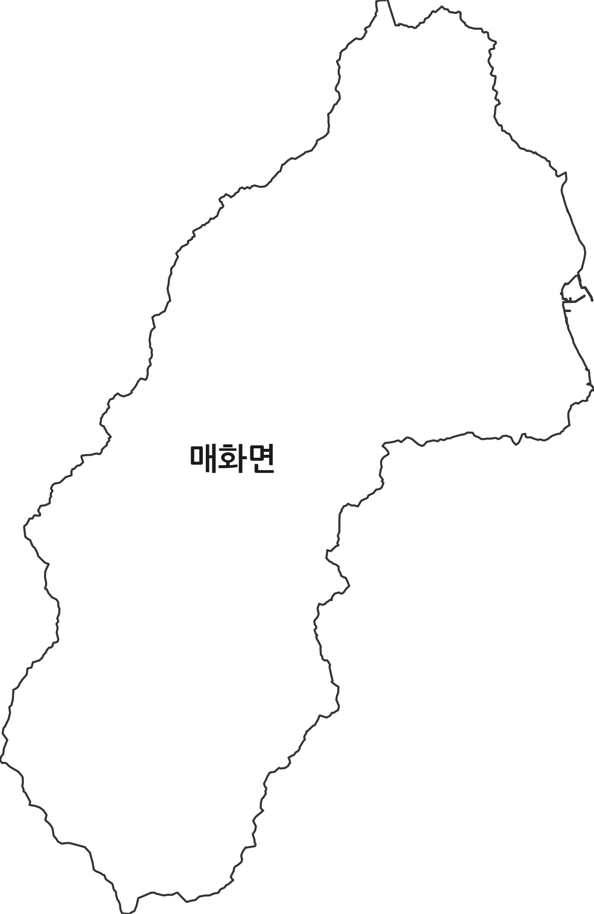 경상북도 울진군 매화면 법정동 행정구역 경계 지도