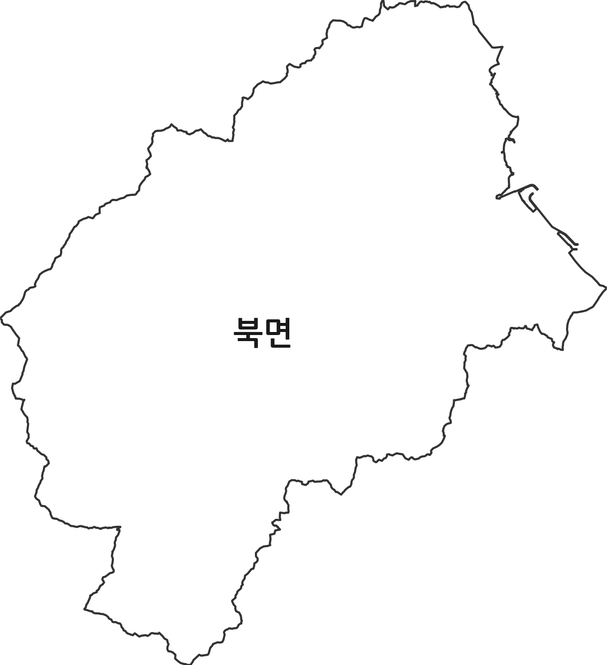 경상북도 울진군 북면 법정동 행정구역 경계 지도