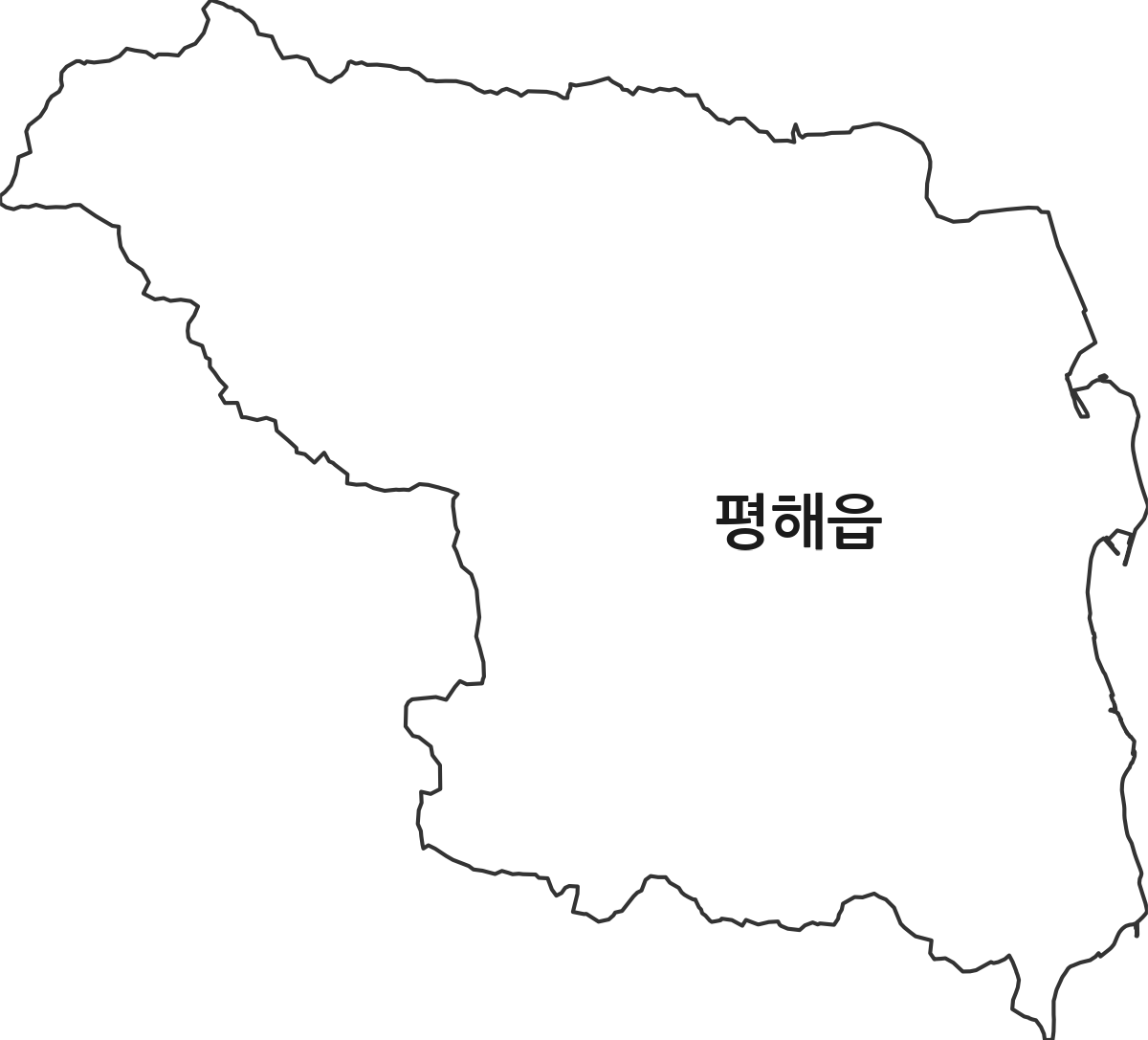 경상북도 울진군 평해읍 법정동 행정구역 경계 지도