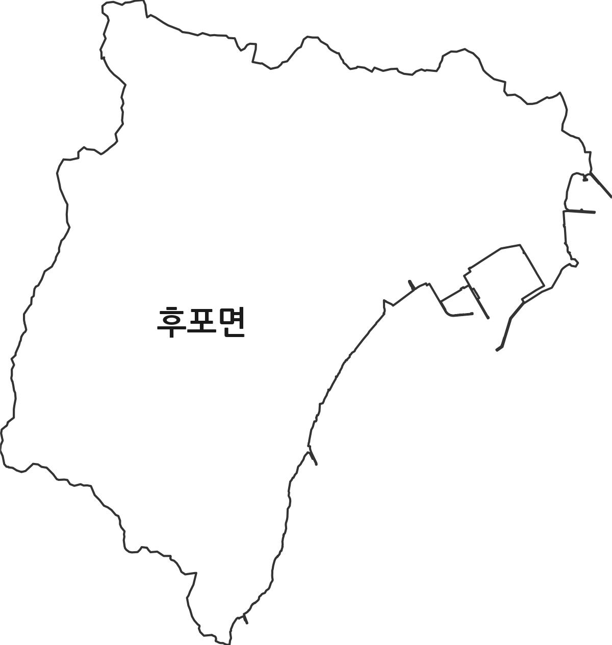경상북도 울진군 후포면 법정동 행정구역 경계 지도