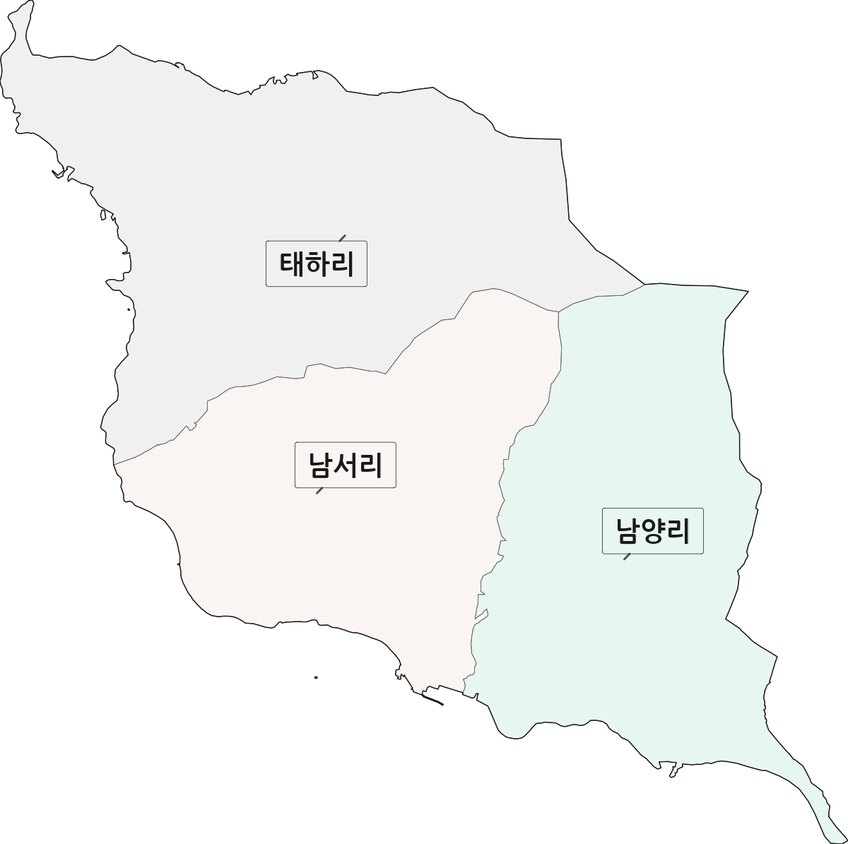 경상북도 울릉군 서면 법정동 리 구분 행정구역 경계 지도