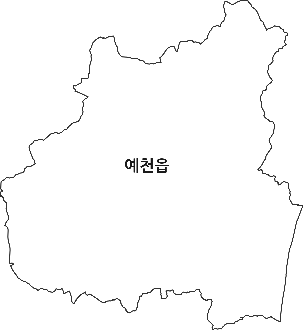 경상북도 예천군 예천읍 행정동 행정구역 경계 지도