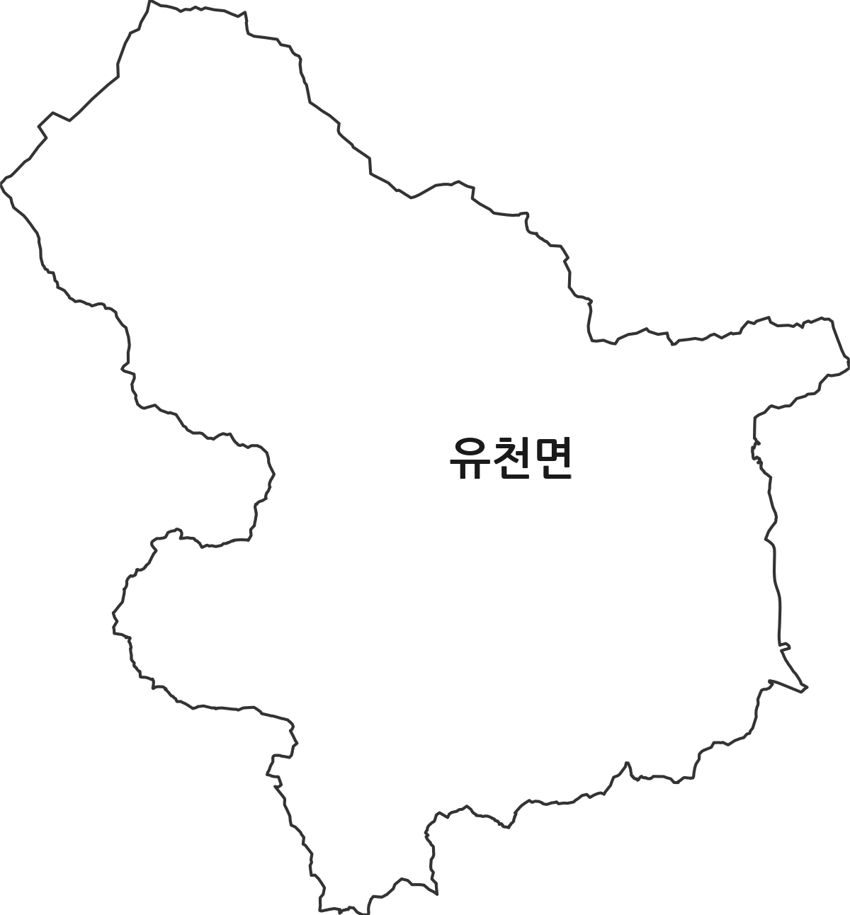 경상북도 예천군 유천면 행정동 행정구역 경계 지도