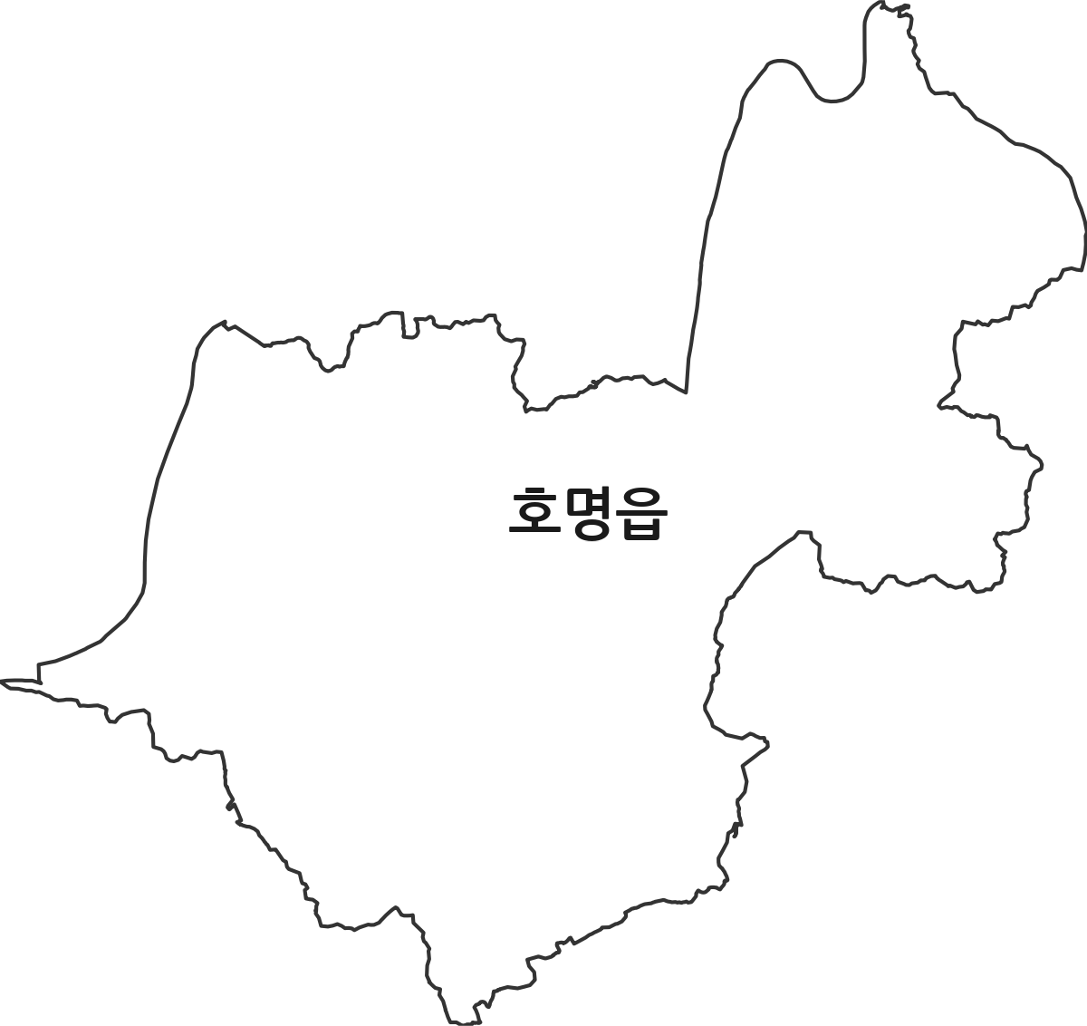 경상북도 예천군 호명읍 행정동 행정구역 경계 지도