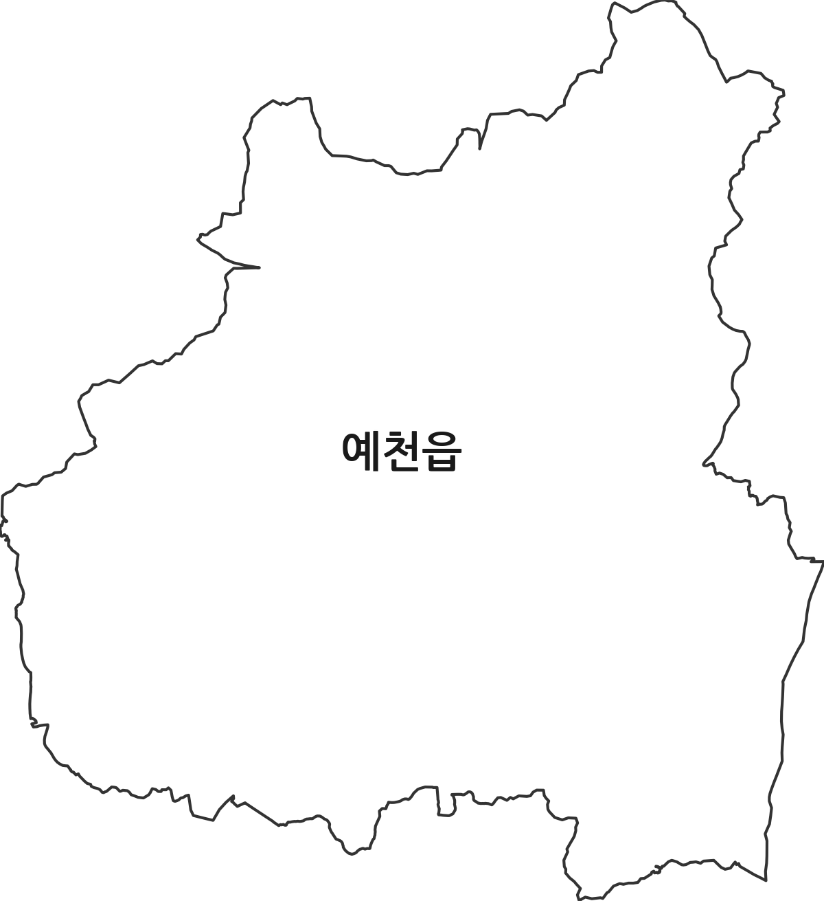 경상북도 예천군 예천읍 법정동 행정구역 경계 지도