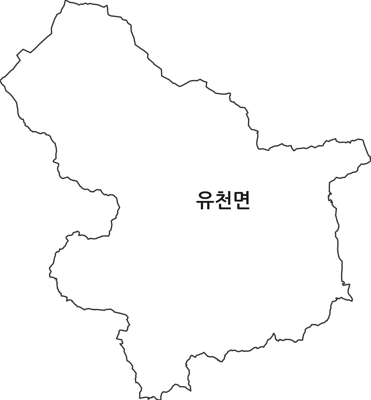 경상북도 예천군 유천면 법정동 행정구역 경계 지도