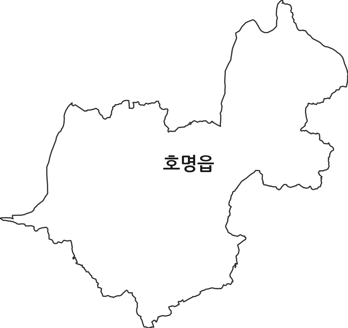 경상북도 예천군 호명읍 법정동 행정구역 경계 지도