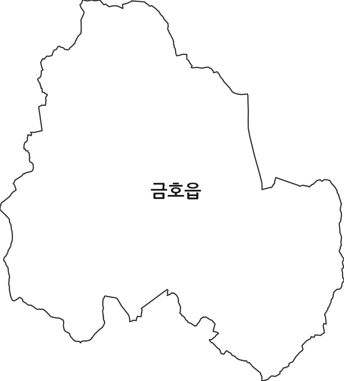 경상북도 영천시 금호읍 행정동 행정구역 경계 지도