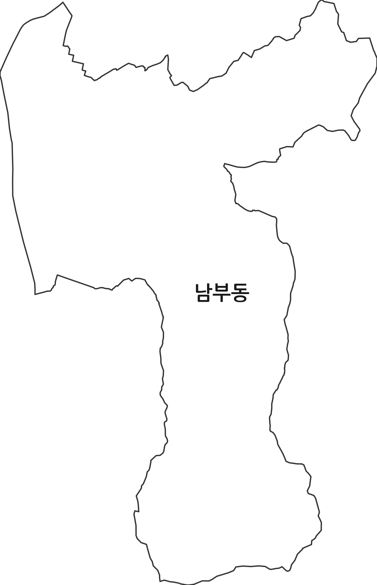 경상북도 영천시 남부동 행정동 행정구역 경계 지도