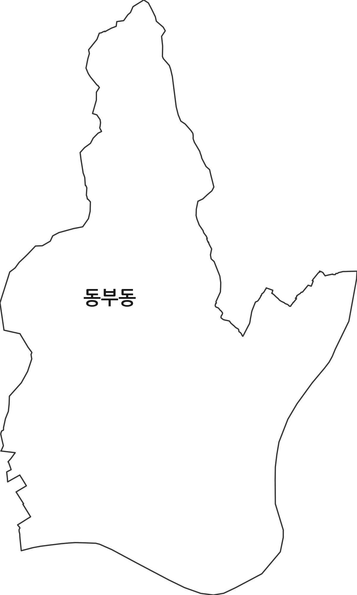 경상북도 영천시 동부동 행정동 행정구역 경계 지도