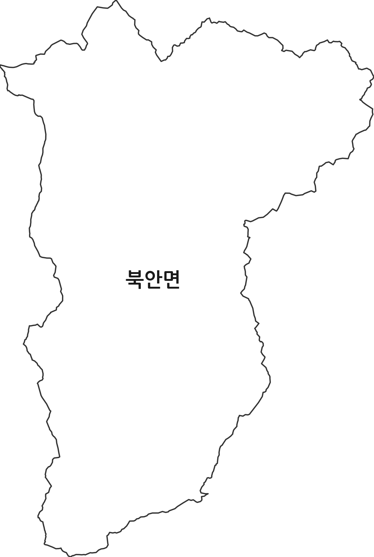 경상북도 영천시 북안면 행정동 행정구역 경계 지도