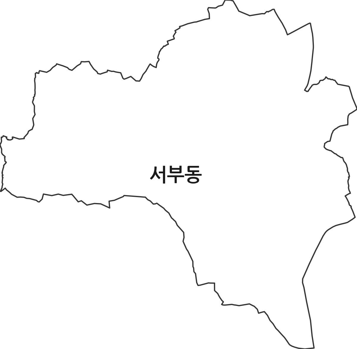 경상북도 영천시 서부동 행정동 행정구역 경계 지도