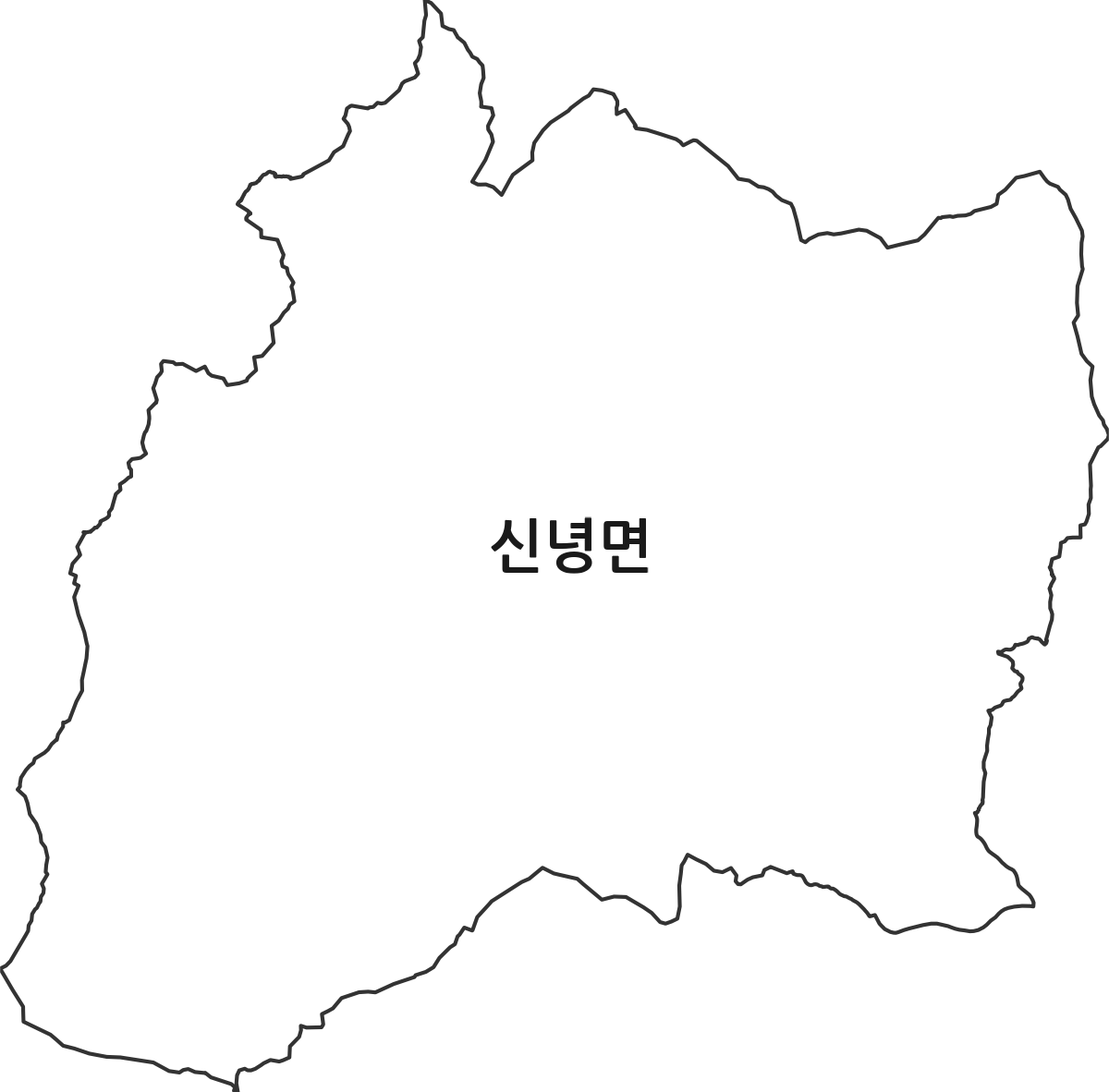 경상북도 영천시 신녕면 행정동 행정구역 경계 지도