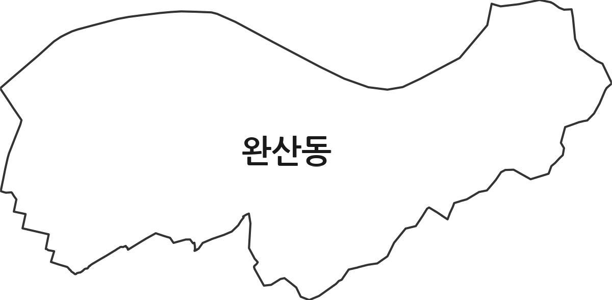경상북도 영천시 완산동 행정동 행정구역 경계 지도
