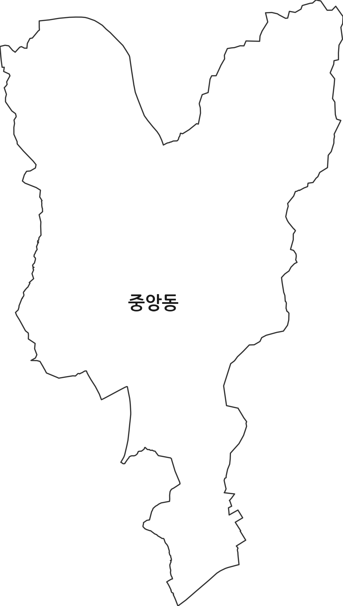 경상북도 영천시 중앙동 행정동 행정구역 경계 지도