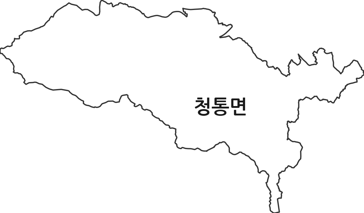 경상북도 영천시 청통면 행정동 행정구역 경계 지도