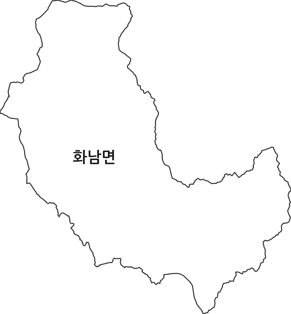 경상북도 영천시 화남면 행정동 행정구역 경계 지도