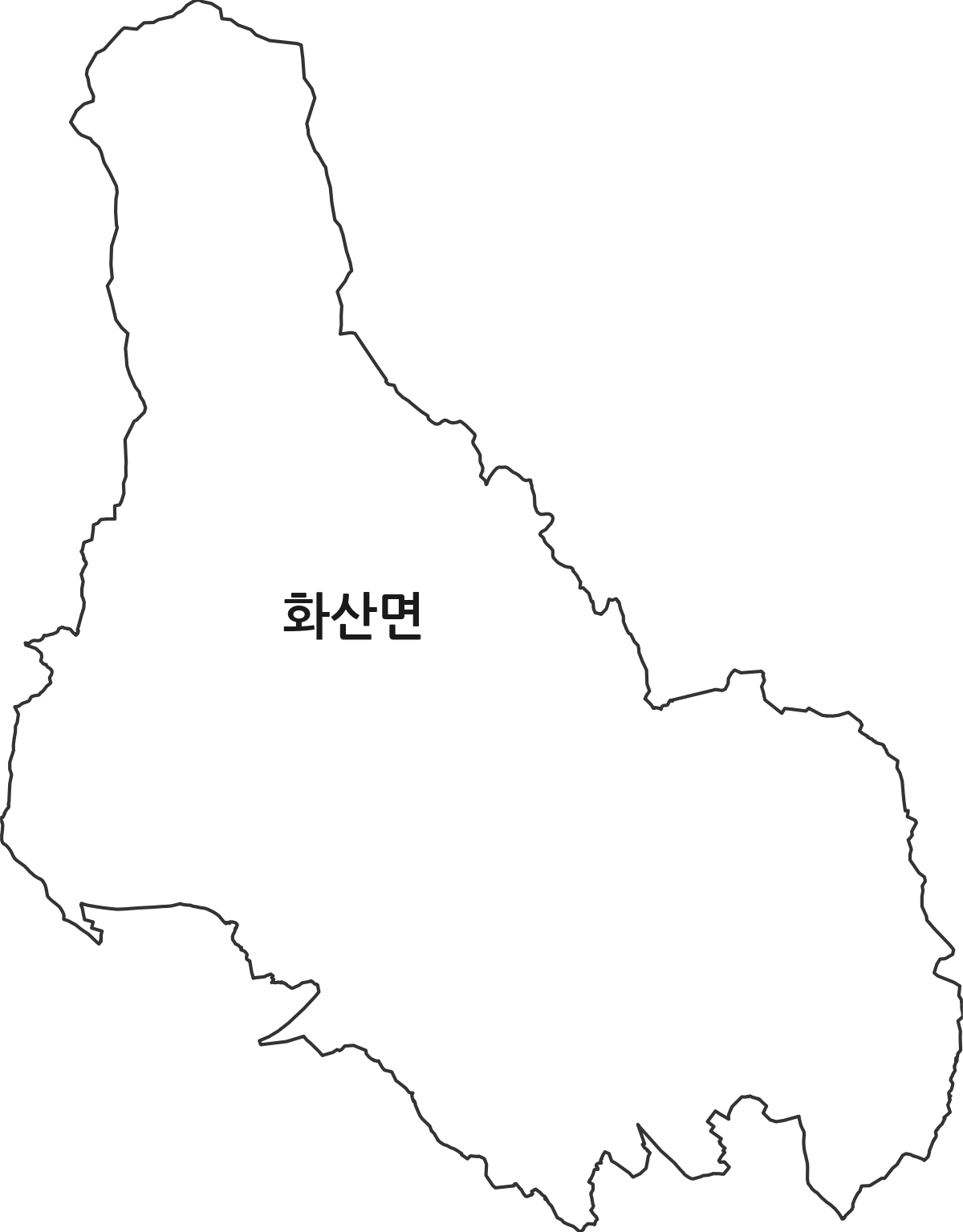 경상북도 영천시 화산면 행정동 행정구역 경계 지도